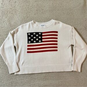 Old NavyWomen's White Sweater with American Flag